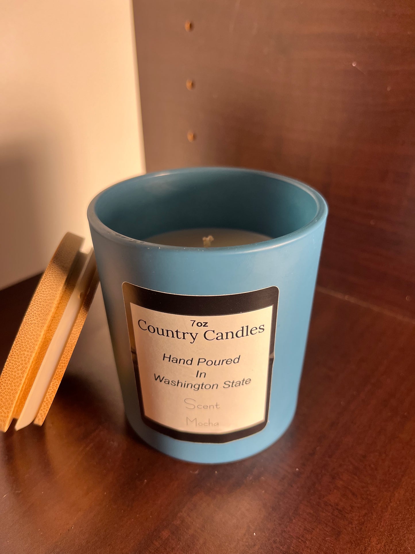 Country Candle 7oz *Blue* Hand Crafted